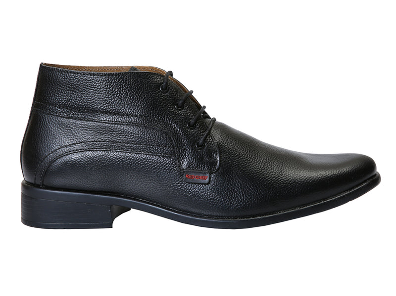 RED CHIEF Black Leather Formal Shoes for Men RC2381 001