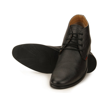RED CHIEF Black Leather Formal Shoes for Men RC2381 001