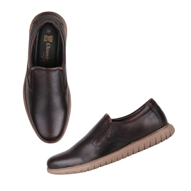 RED CHIEF Brown Leather Casual Shoes for Men RC25025 003