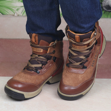 Red Chief Genuine Leather High Ankle Lace Up Casual Boot Shoes For Men |RC3051 287