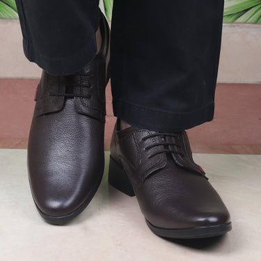 Red Chief Brown Color Formal Derby Leather Shoes with Low Ankle for Men | RC3496 003