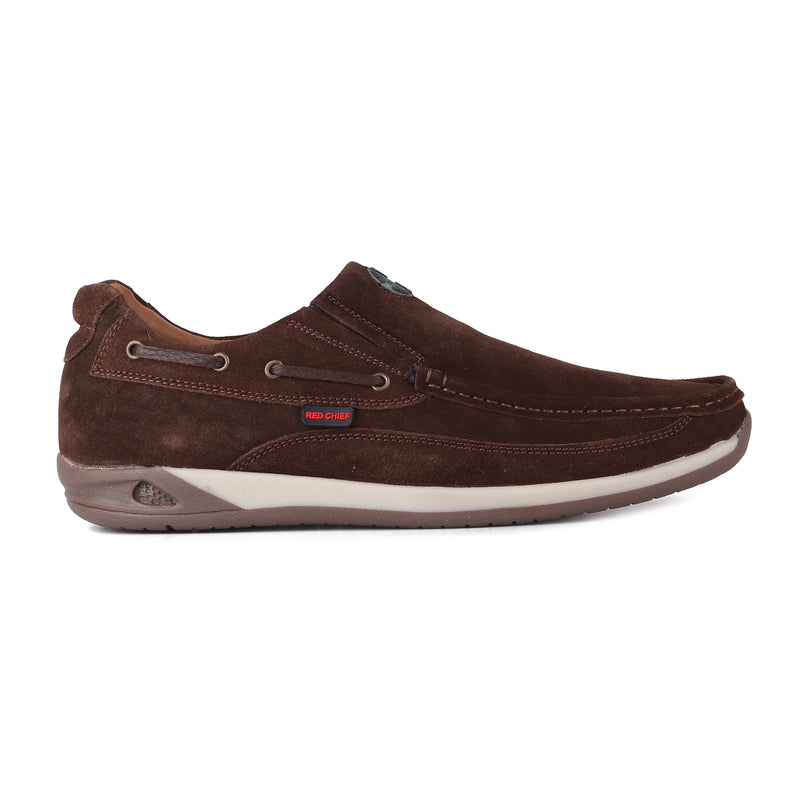 RED CHIEF Coffee Leather Casual Shoes for Men RC3504 C760