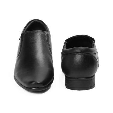 Red Chief Leather Low Ankle Slip On Black Formal Shoes For Men |RC3538 001