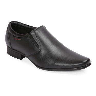 Red Chief Leather Low Ankle Slip On Black Formal Shoes For Men |RC3538 001
