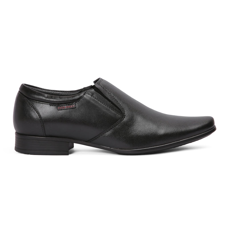 Red Chief Leather Low Ankle Slip On Black Formal Shoes For Men |RC3538 001