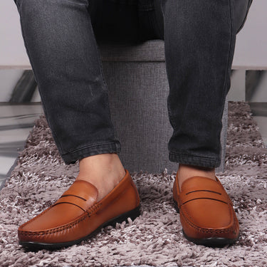 Red Chief Tan Formal Loafer Shoes for Men RC3749 006