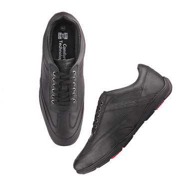 RED CHIEF Black Leather Casual Shoes for Men RC3754 001