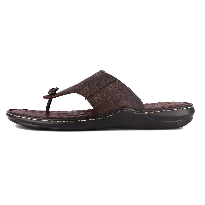 RED CHIEF Brown Leather Slipper for Men RC3777 003