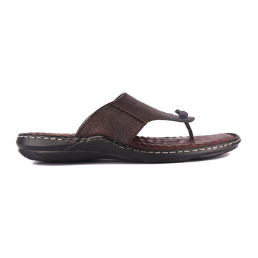 RED CHIEF Brown Leather Slipper for Men RC3777 003