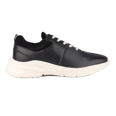 Red Chief Genuine Leather Low Ankle Lace Up Black Casual Shoes For Men |RC3827 001