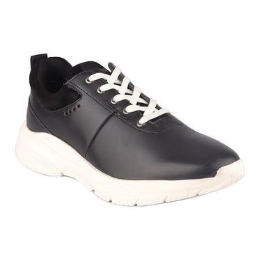 Red Chief Genuine Leather Low Ankle Lace Up Black Casual Shoes For Men |RC3827 001