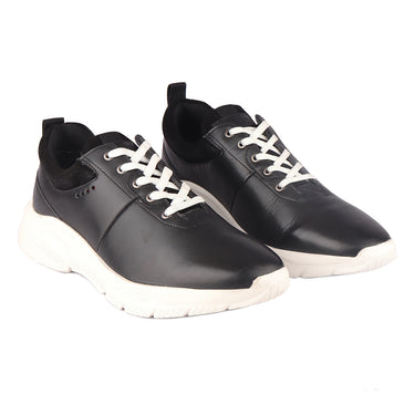 Red Chief Genuine Leather Low Ankle Lace Up Black Casual Shoes For Men |RC3827 001