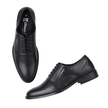 RED CHIEF Black Leather Formal Shoes for Men RC3968 001