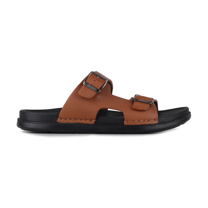 RED CHIEF Tan Leather Slipper for Men RC3982 006