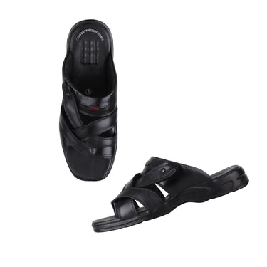 Red Chief Black Slipper for Men RC593 001