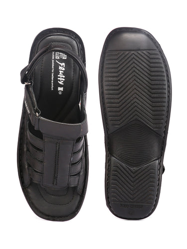 Red Chief Black Sandal for Men RC7018 001