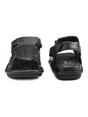 Red Chief Black Sandal for Men RC7018 001