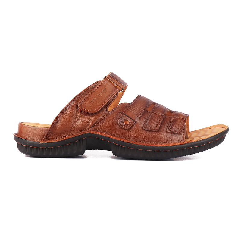 RED CHIEF Tan Leather Slipper for Men RC7023 006