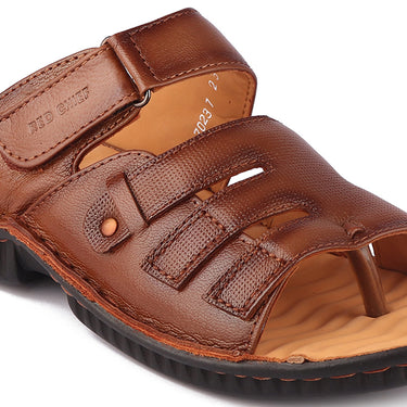RED CHIEF Tan Leather Slipper for Men RC7023 006