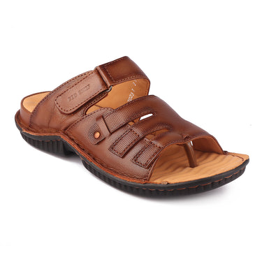 RED CHIEF Tan Leather Slipper for Men RC7023 006