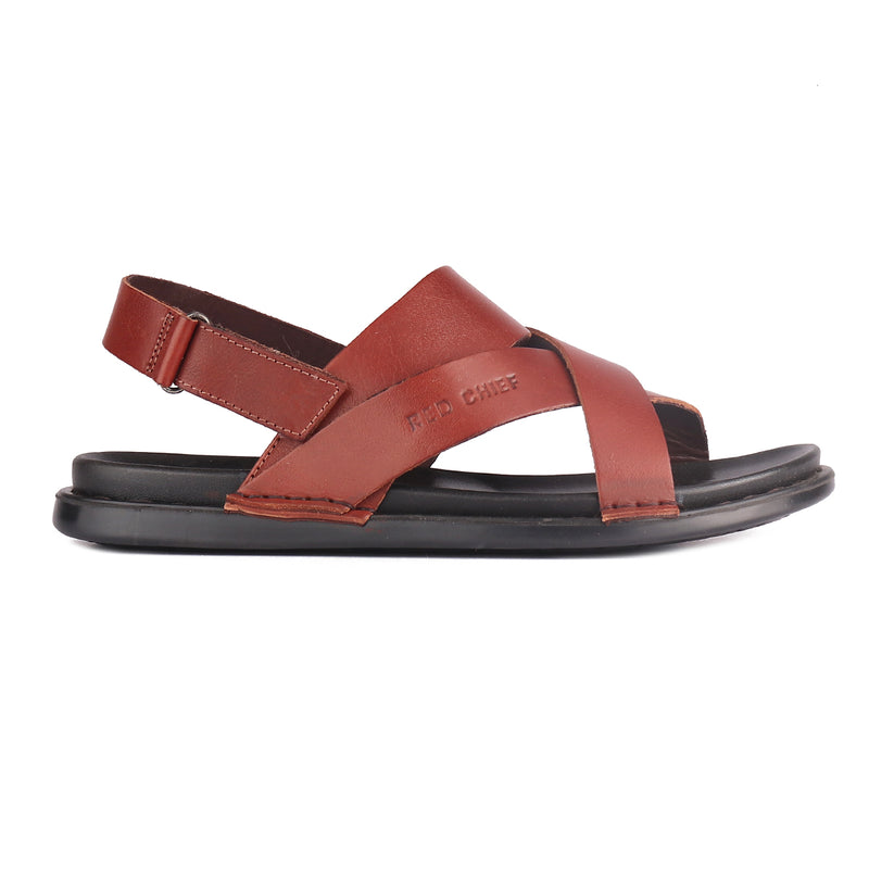 RED CHIEF Tan Leather Sandal for Men RC7103 006