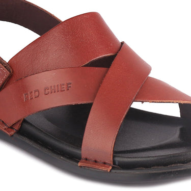 RED CHIEF Tan Leather Sandal for Men RC7103 006