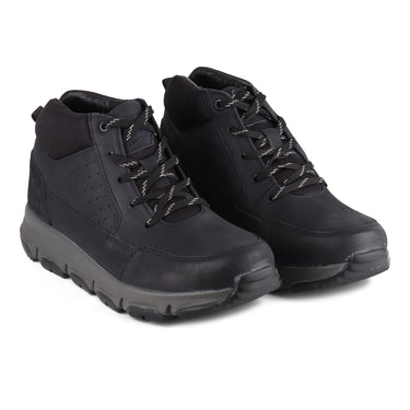 Red Chief Genuine Leather Low Ankle Lace Up Black Casual Shoes For Men |RC9300 001