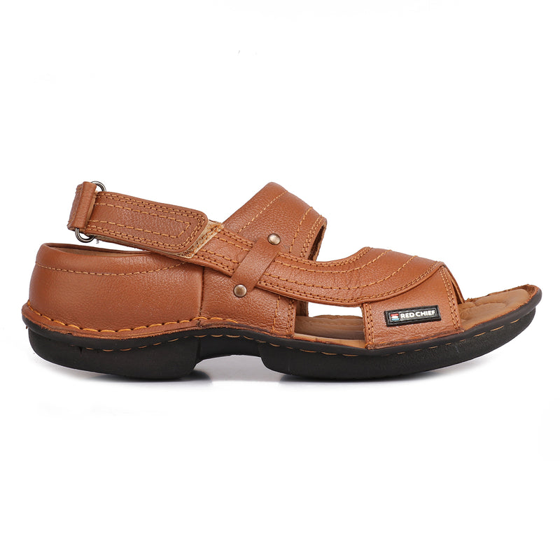 RED CHIEF Tan Leather Sandal for Men RCA-247 006