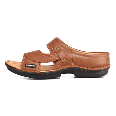 RED CHIEF Tan Leather Slipper for Men RCA-248 006