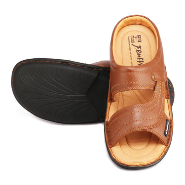 RED CHIEF Tan Leather Slipper for Men RCA-248 006