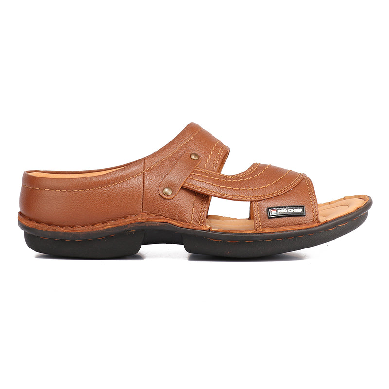 RED CHIEF Tan Leather Slipper for Men RCA-248 006