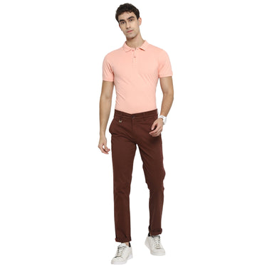 Red Chief Maroon Solid Trouser for Men T8560147 376