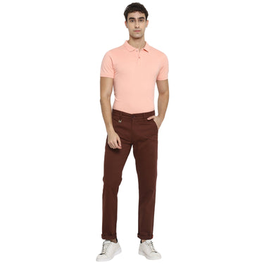 Red Chief Maroon Solid Trouser for Men T8560147 376