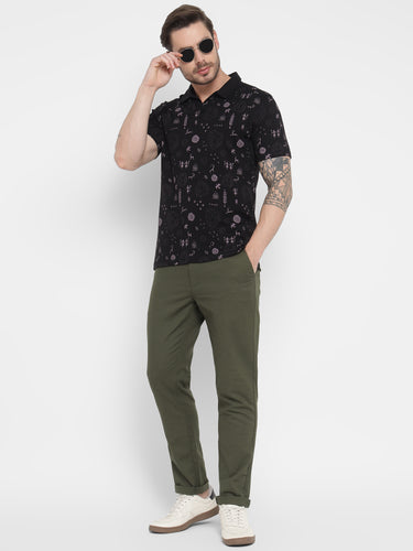 RED CHIEF Olive Cotton Trouser for Men T8560175 124
