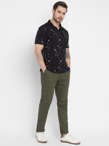 RED CHIEF Olive Cotton Trouser for Men T8560175 124