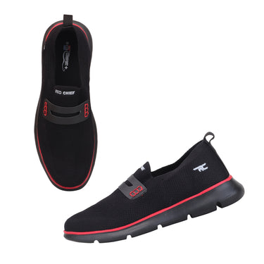 Red Chief Sports Black Color & Low Ankle Slip-On Comfortable Walking Shoes for Men |W7024 001