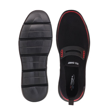 Red Chief Sports Black Color & Low Ankle Slip-On Comfortable Walking Shoes for Men |W7024 001